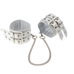 Кожаные оковы на ноги с цепью (белые) (Цвет: белый)