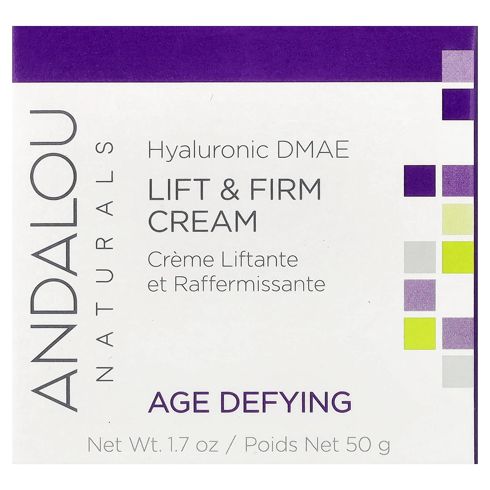 Andalou Naturals, подтягивающий и укрепляющий антивозрастной крем с гиалуроновой кислотой и ДМАЭ, 50 г (1,7 унции)