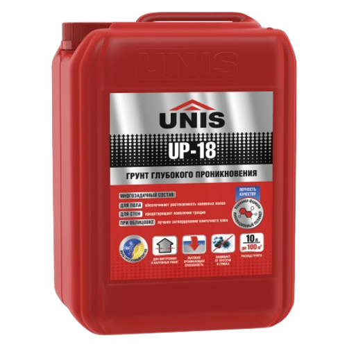 Грунтовка акриловая глубокого проникновения Unis P-18 10 л