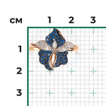 Кольцо «Ирис» из красного золота с фианитами