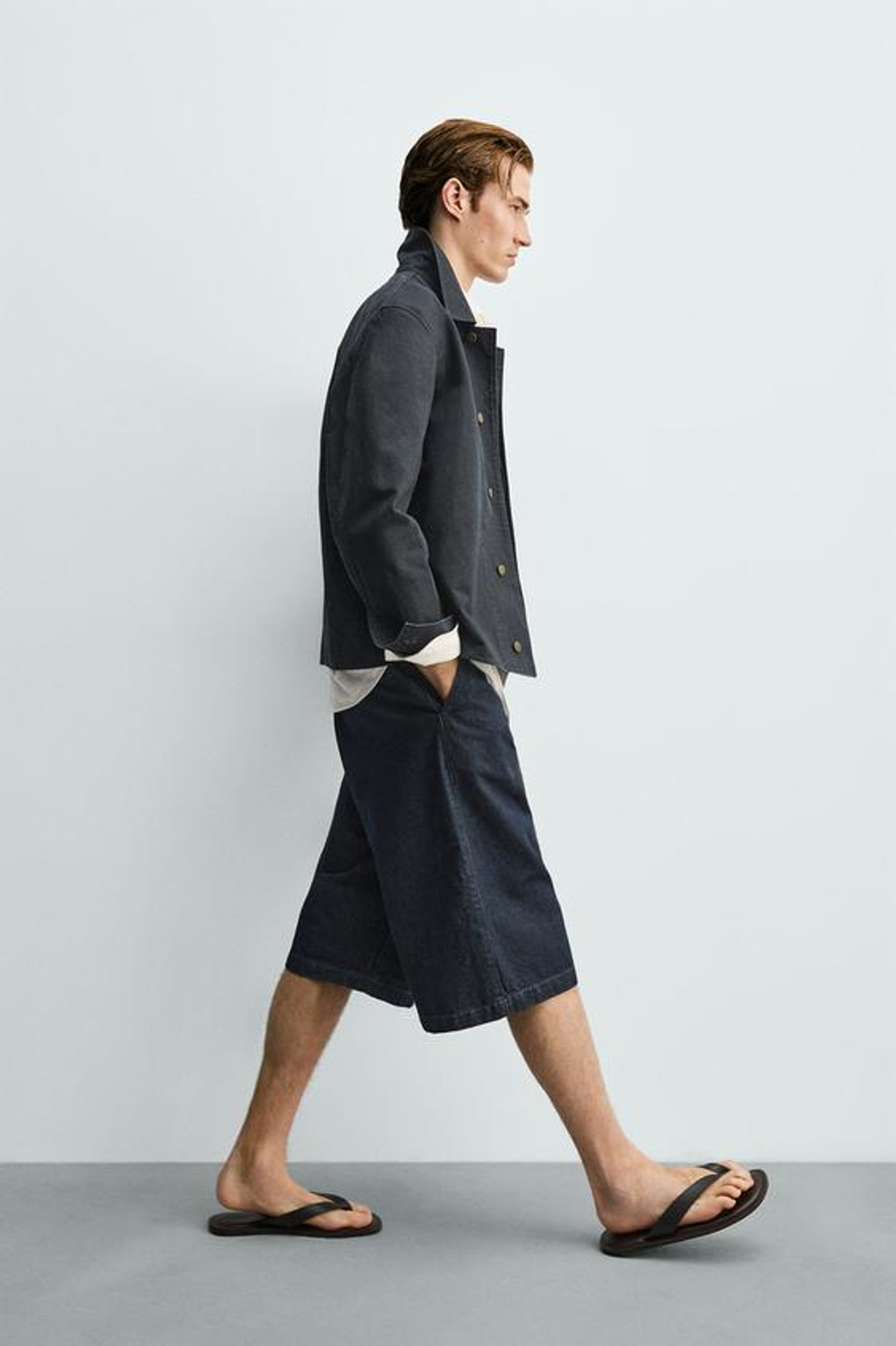 ZARA ДЖИНСОВЫЕ ШОРТЫ RELAXED FIT, СИНИЙ