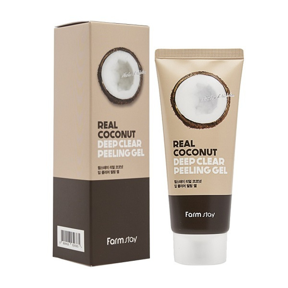 Гель отшелушивающий с экстрактом кокоса FarmStay Real Coconut Deep Clear Peeling Gel