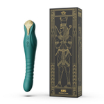 Зеленый вибратор 30,2см с поступательными движениями Zalo King Vibrating Thruster Turquoise Green