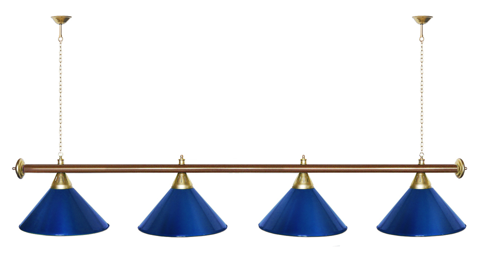 Лампа STARTBILLIARDS 4 пл. (плафоны зеленые,штанга золотая,фурнитура золото)