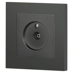 Розетка Intro Accent 6-301-07 TV одиночная, IP20, СУ, графит | Intro