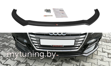 Сплиттер бампера переднего V.1 для AUDI A3 8V S-Line / S3 8V рестайлинг (17-...)