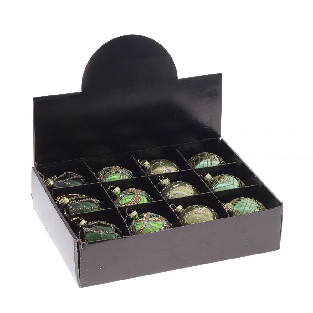 GAEM Набор из 12шт Украшение новогоднее "Шар", D 8 см, L35 W25 H8,5 см