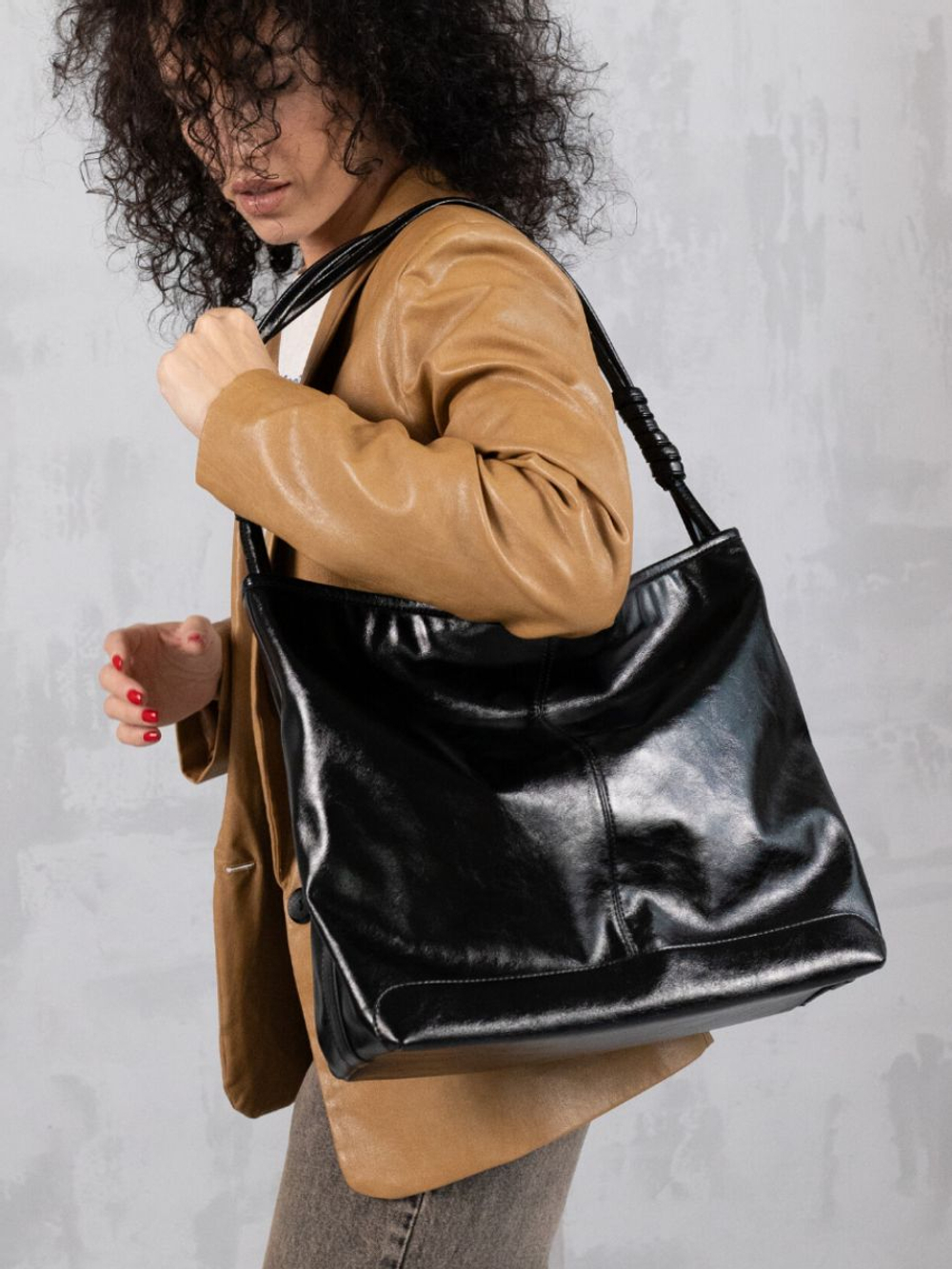 GERA Сумка женская на плечо, шоппер, экокожа глянцевая