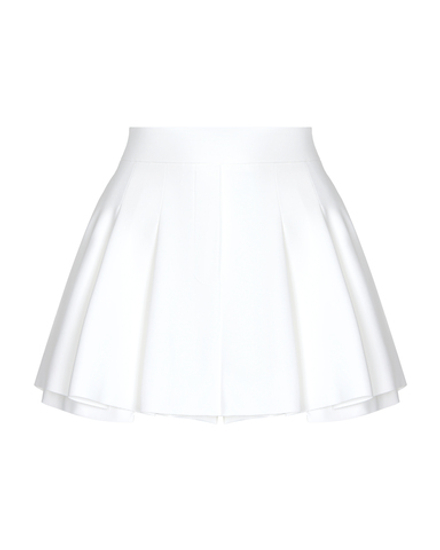 Костюмные юбка-шорты из крепа, белый