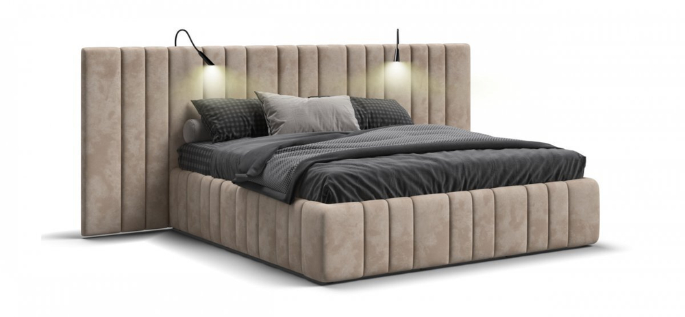 Кровать BOSS INFINITY 180*200 велюр Alkantara пепел