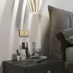 Сенсорный выключатель двухклавишный с подсветкой 1000 Вт (шампань)