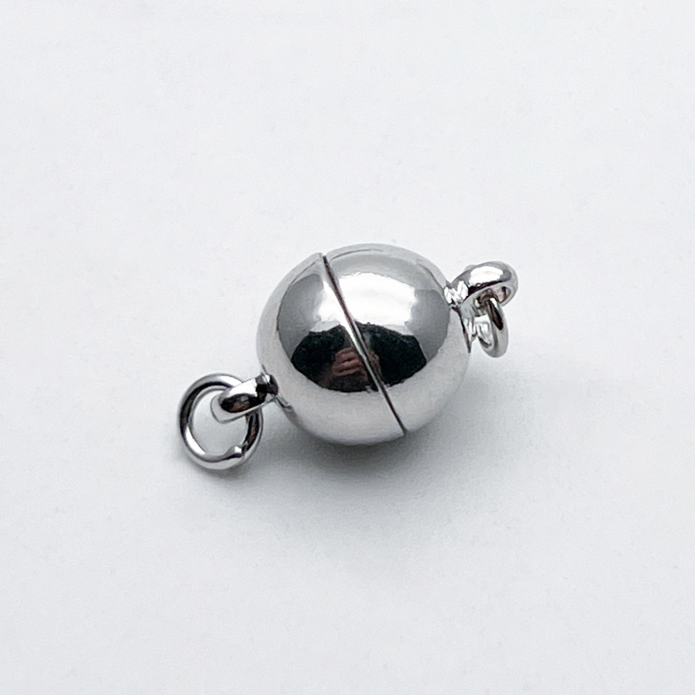 Замок магнитный, цвет серебро (родий), размер 16*9,5 мм, цена за 1 шт