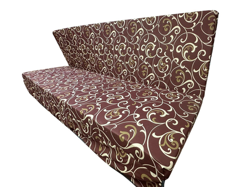 Мягкий элемент  2000х600х80 поликоттон М101-МТ014 арт.Палермо Премиум,Титан,Соната,Монако (цвет ткани вензель коричневый рис.листья "Garden story"