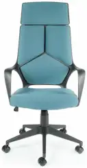 Кресло офисное IQ (black plastic blue) черный пластик голубая ткань