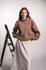 Олимпийка Zoe из плюшевой ткани, какао