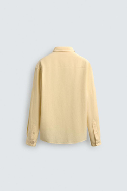 ZARA РУБАШКА СВОБОДНОГО КРОЯ С КАРМАНОМ, ЭКРЮ/ЖЕЛТЫЙ