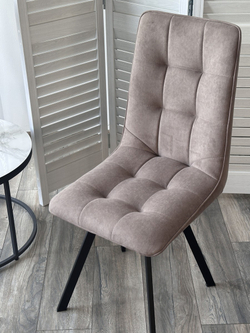 Стул ДАРЛИНГ 360 град. поворот. B5 Капучино, велюр / черный каркас, М-City