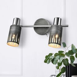 Светильник настенно-потолочный спот Rivoli Lethe 3123-312 2 х Е14 40 Вт поворотный модерн с выключателем | Rivoli