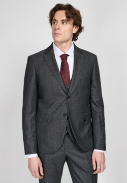 Мужской костюм тройка (темно-серый) В87