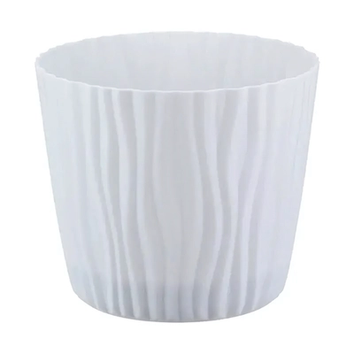 Кашпо ВОЛНА D160мм 2л с вкладышем Белый (комплект 12 шт)