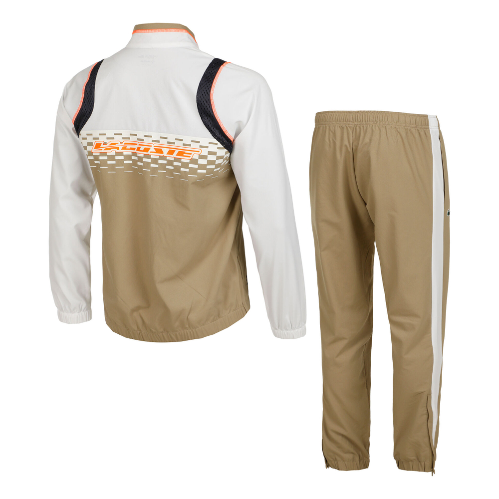 Мужские теннисные Костюмы Lacoste Tracksuit Men - White, Beige
