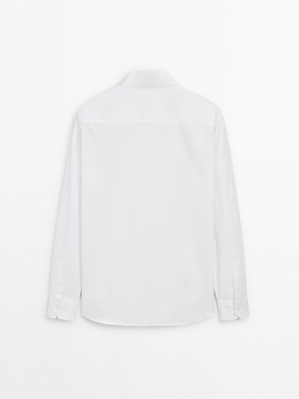 Massimo Dutti Рубашка из 100% хлопкового твила, белый