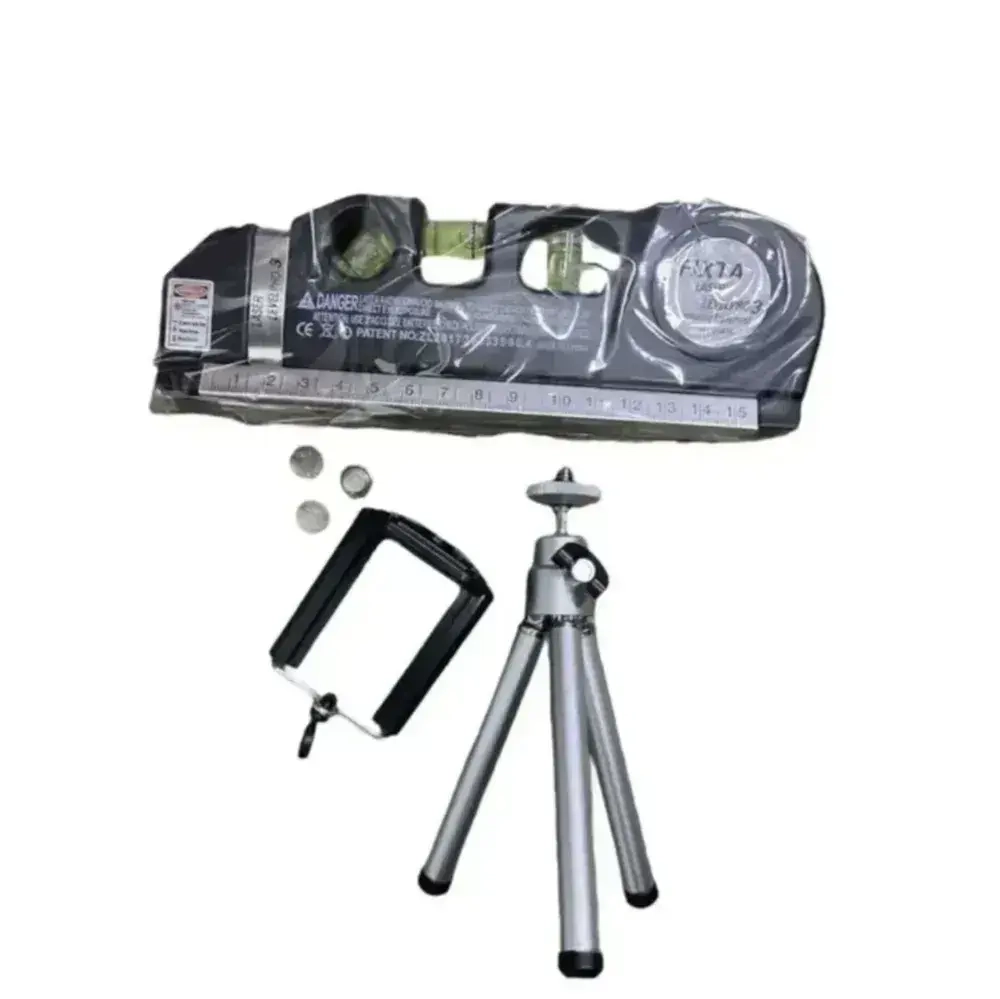 Лазерный уровень и рулетка, штатив, нивелир, инструменты для ремонта и строительства 4в1, Многофункциональный строительный уровень с рулеткой, подарок мужчине