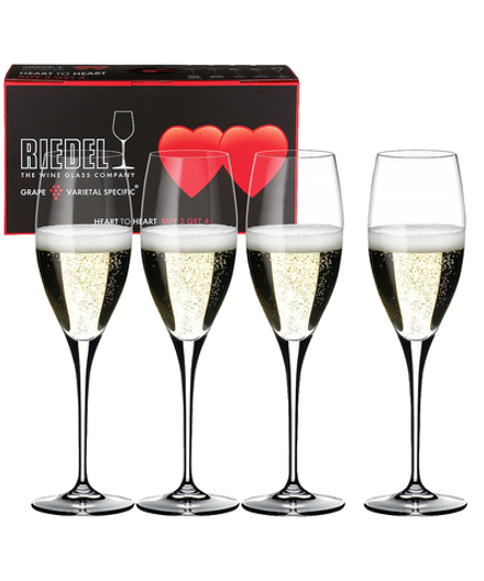 Бокалы для шампанского Riedel Champagne Glass Heart to Heart 330мл - 4шт