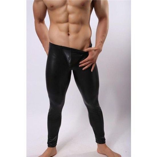 Мужские штаны черные под кожу Shino Black