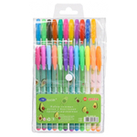 Ручка гелевая, Basir, цветные чернила, серия "Авокадо", ароматизированная с блёстками, 24 шт