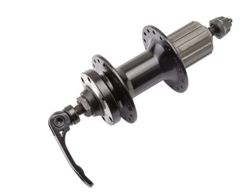 Втулка WZ задняя, алюминиевая, под диск 6 болтов, под кассету 8/10скоростей, на эксцентрике, 32 отверстия, ось 3/8''х135x145мм, черная (25)