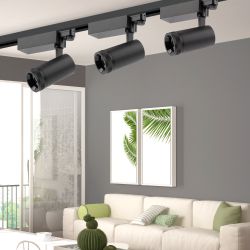 Трековый светильник трехфазный ЭРА STR-30-99-40K-B20 регулируемый луч 4000K черный | Трехфазные трековые светильники