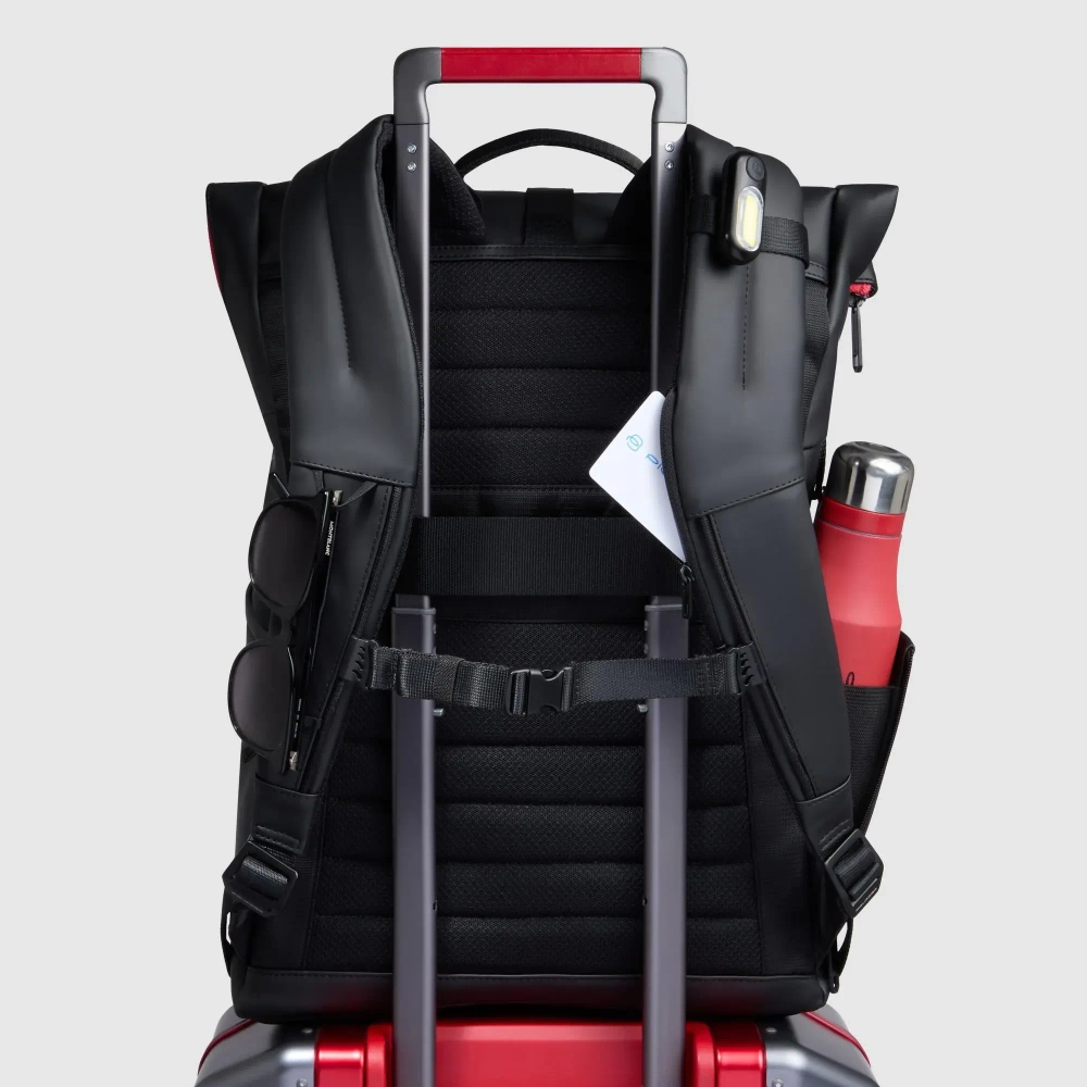 Рюкзак ролл-топ из полиуретана Piquadro Ducati/Nero