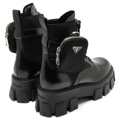 Prada Detachable-pouch Combat Boots Black