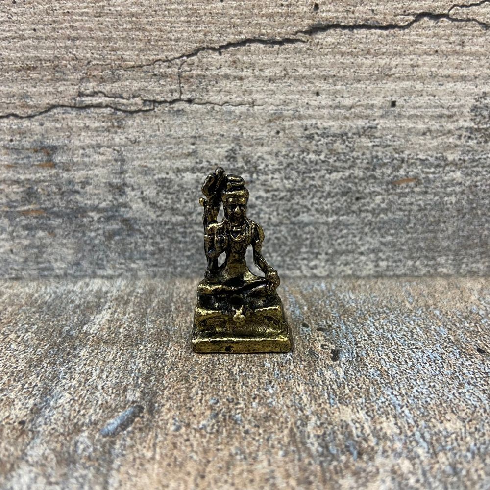 Статуэтка Шива дарующий защиту и покровительство, бронза 3 см