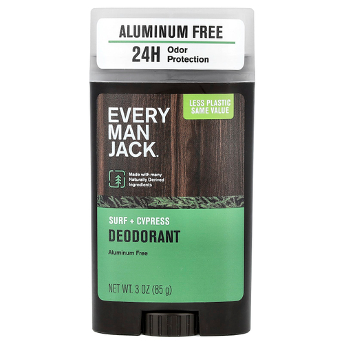 Every Man Jack, дезодорант, без алюминия, прилив и кипарис, 85 г (3 унции)