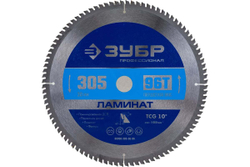 Диск пильный по ламинату ЗУБР Профессионал Ламинат 305х30 мм, 96Т 36930-305-30-96