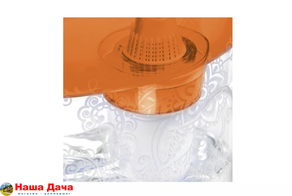 Фильтр-кувшин для очистки воды &quot;БАРЬЕР Танго&quot; оранжевый с узором, шт                                 .