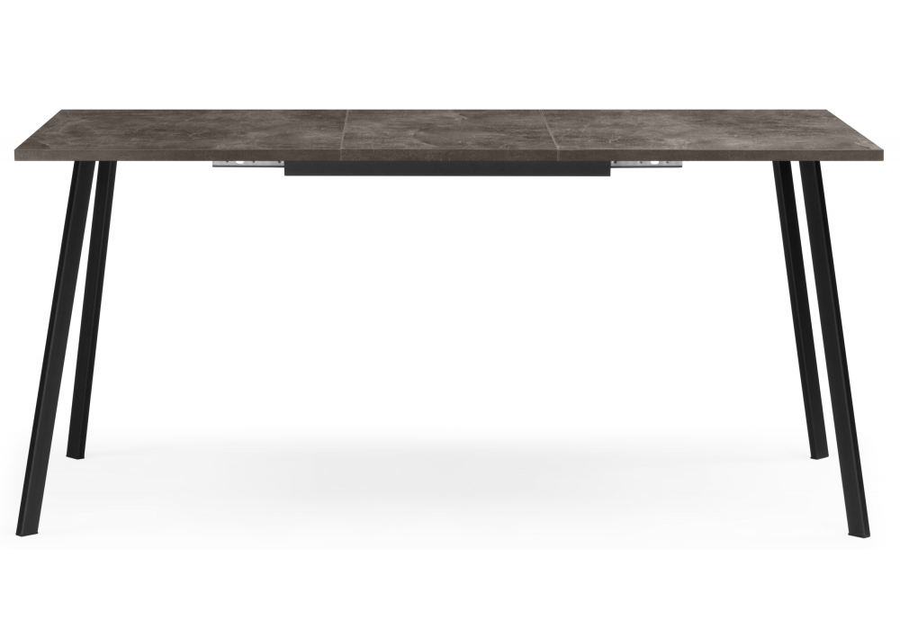 Стол деревянный Woodville Кортни 117 (157) x 77 бетон темный, черный матовый, ножки черные