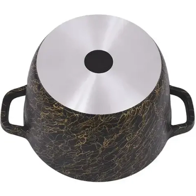 Кастрюля 4,5л «Грация» (черный/золото) со стеклянной крышкой кчз45а