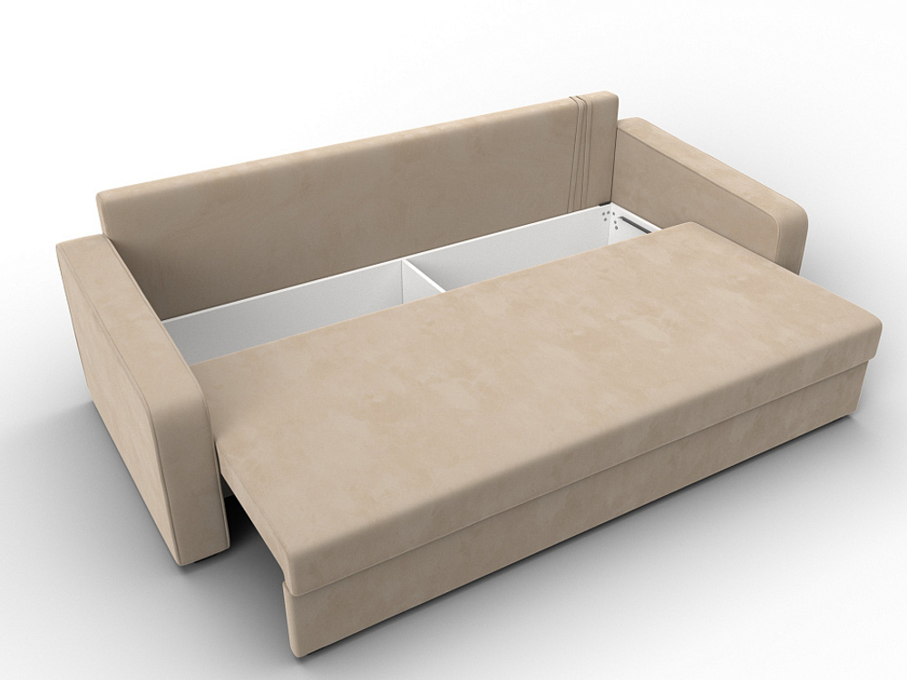Диван прямой Лига-009 ВЕЛЮР Бежевый