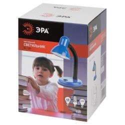 Настольный светильник ЭРА N-120-E27-40W-BU синий | Настольные светильники под лампу