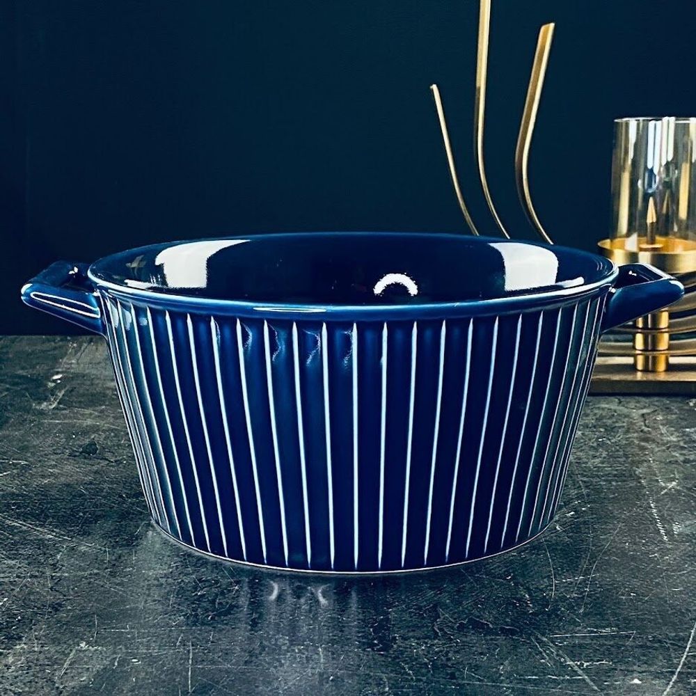 Lenardi 118-115 Салатник 18см с ручками AQUAMARINE в под.уп.(х12)Фарфор