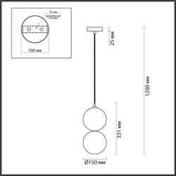 4980/1B PENDANT ODL22 000 хром/коричневый/стекло Подвес G9 1*40W TWIXY