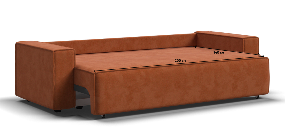 Диван Норд Велюр Alkantara оранж