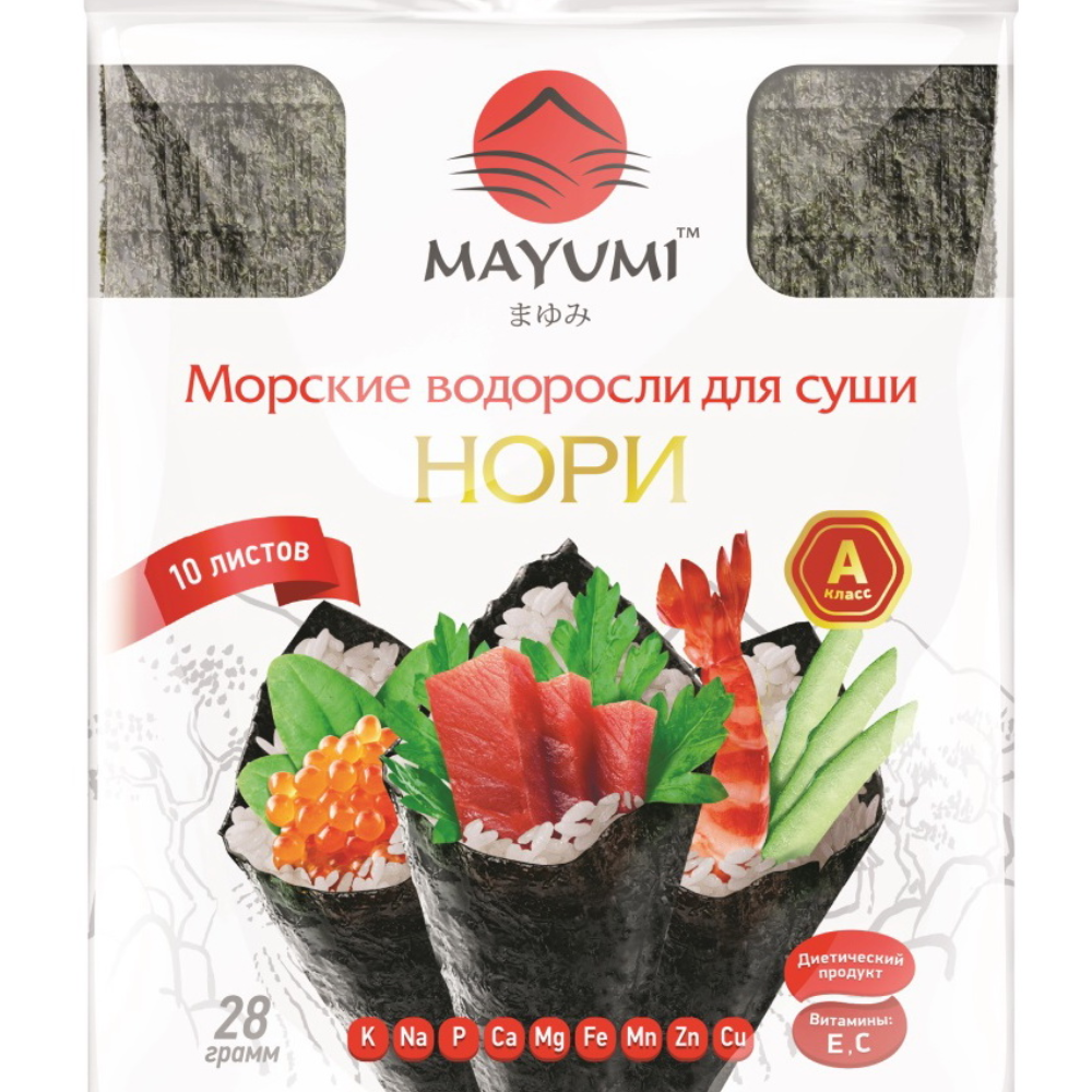 Морские водоросли для суши MAYUMI 10 листов 28 гр