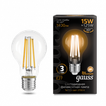 Лампа Gauss LED Filament A60 15W E27 1400 lm 2700K 102902115