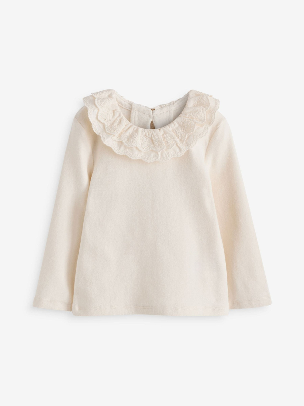 Лонгслив с воротником для девочки Next 168-478, Кремовый