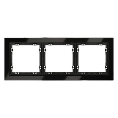 Рамка стеклянная VOLTUM S70 на 3 поста, (черный,стекло)