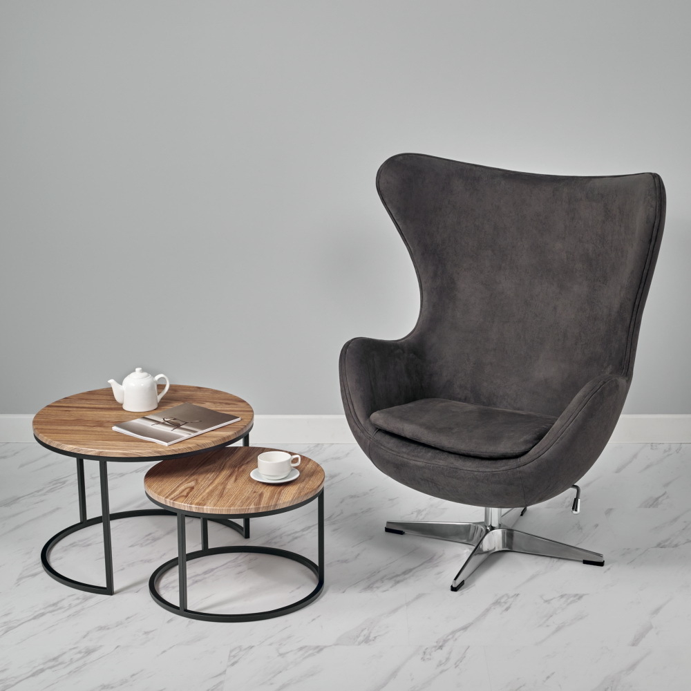 Кресло EGG STYLE CHAIR черный, экокожа